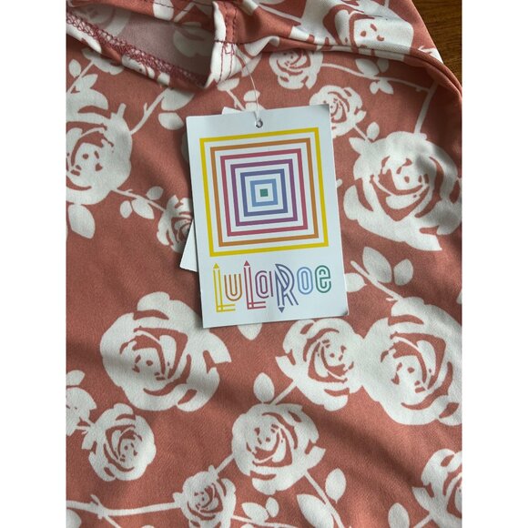 LuLaRoe Maria Floral Maxi Dress Pink & White Short Sleeve Large - Picture 12 of 15